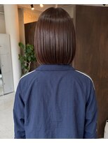 零秒女髪 千里丘店&nbsp;艶髪が映えるまとまりの良いセミロングボブ髪質改善美髪艶感