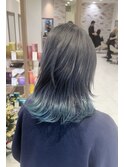 洋光台ブリーチ複雑履歴ダブルカラー白髪ぼかしハイライト