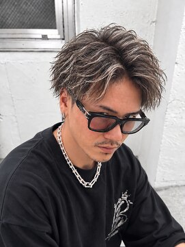 メンズ ラピス(Men's Lapis) 縦落ち ツイスパ 白髪ボカシ メッシュ