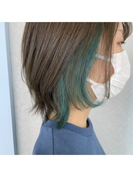 テクライズ 豊橋店(TECHRISE) ☆オリーブベージュ、グリーンインナーカラー、ウルフカット☆