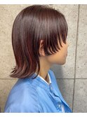 サイドマッシュのボルドーカラースタイル