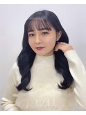 艶髪ロングスタイル/ブラック/ゆる巻きロング◎30代40代50代
