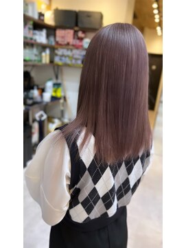 ナンバー リコ 名駅 ジャム 名古屋(N° rico JAM) ピンクバイオレット　艶髪ストレート　ピンクベージュ