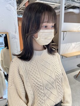 コフィー バイ メルト 吉祥寺(cofy by melt) 【松本咲花】ブリーチなしダブルカラーグレージュ韓国風ミディ