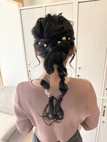 ポルカドット 豊橋店(Polkadot)&nbsp;お呼ばれヘアアレンジ◯ツインポニー◯金箔ヘアアレンジ