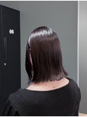 大人美人イメチェン大人丸みボブこなれヘアチェリーブラウン