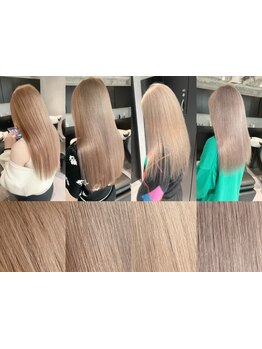 【梅田茶屋町】ハイトーンカラーでもダメージレスに透明感のある髪色に。周りと差がつくカラーが大人気◎