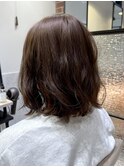 ゆるふわボブパーマ+カラーBeforeAfter　水戸/パーマ