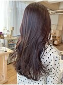 ブリーチなしの暖色カラー　チェリーブラウン　カシスレッド