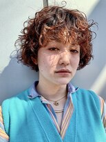 ピークアブー 銀座並木通り(PEEK-A-BOO)&nbsp;マッシュショートパーマ×オレンジブラウン