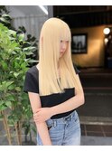 ホワイト/ブロンド/ブリーチ/カラー/ロングヘア