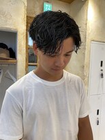 サロンリベルテ(salon Liberte) 暗髪パーマでこなれ感◎ショートセンターパートメンズカット