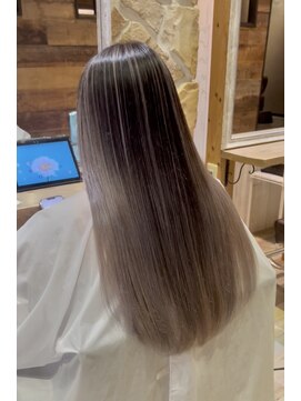 ラグーン(LAGOON) バレイヤージュグレージュハイライトダブルカラーケアブリーチ