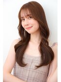 ロングレイヤー韓国くびれヘア透明感ベージュ
