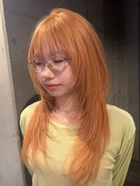 レオニード 表参道(LEONID)&nbsp;【馬場】ブリーチ1回でできるハニーオレンジ シャギーレイヤー
