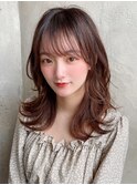 イメチェン/シースルー前髪/ハッシュカット/ウォームベージュ