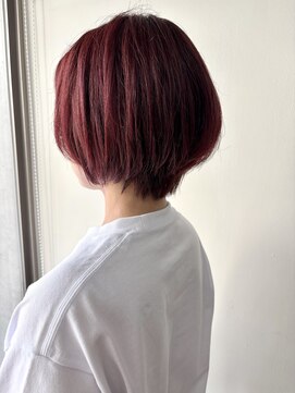 ペスカケイクリエイティブ(PESCA K-CREATIVE) チェリーレッド×丸みコンパクトショートボブ