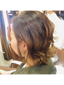 ヘアメイク ポルテ(HAIR MAKE PORTE) ナチュラルハイライト&パーマ風アレンジ
