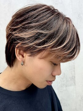 Voyage Nike 池袋【ケアブリーチ/ダブルカラー/インナーカラー/髪質改善】 メンズバレイヤージュ/ピンクベージュ/ピンクブラウン