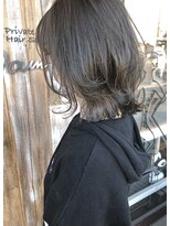 バンビ プライベート サロン(Bambi private salon)&nbsp;ハイライト*アッシュグレーcolor*くびれミディアム*Bambi松平愛
