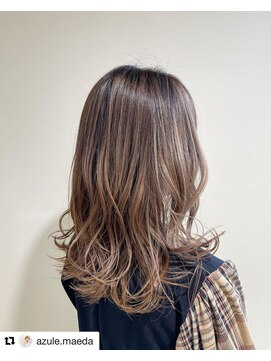 アズールサン 草加西口店(azule-sun) 柔らかいユルフワカールのベージュ系バレイヤージュ[草加駅西口]