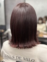 エル ヘアサロン なんば店(eL)&nbsp;eL ☆MIKU  外はねボブ　ワインレッド