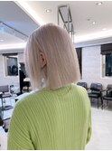 ホワイトカラー.ハイトーングレージュ.ホワイトシルバー.ボブ