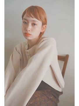 ランプ 柏(Lamp) オレンジカラー/耳かけボブ/ウルフ