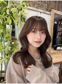 韓国くびれ巻きミディアム/美髪/イメチェン/外ハネボブ