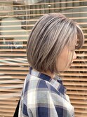 ハイライト　レイヤー ショートヘア　ボブ　くびれレイヤー 