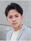 大人メンズビジネスショートセンターパート刈り上げツーブロック