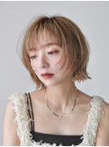 ハイトーンフェイスレイヤーボブ外ハネ顎ラインボブ【自由が丘】