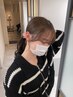 顔周りカット.ブリーチなしダブルカラー.トリートメント