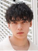 天神大名ルーズパーマメンズパーマラウンドマッシュ30代