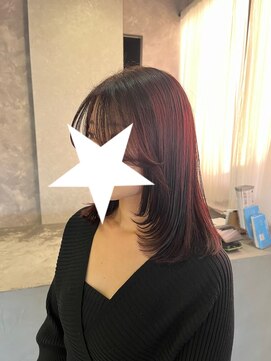 メゾンセブンルックス 宇都宮簗瀬店(Maison 7LOOKS) 顔まわりレイヤー×ワインレッド