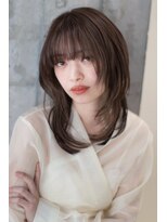 ピズム(PISM)&nbsp;ミディアムレイヤー/ダークブラウン/前髪