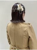 ボブアレンジ/卒業式アレンジ/成人式アレンジ/金箔
