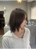顔周りレイヤー×切りっぱなしボブ