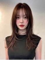サロンドアイ(salon de i) 顔まわりロングレイヤー × ショコラブラウン