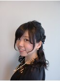編み込みハーフアップ