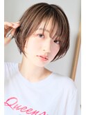 可愛い小顔ショート×マロンベージュ
