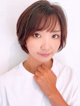 ザブックハンドサロン(The book hand salon) ピンク×ショートボブ