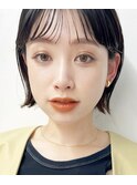 透明感暗髪×束感ショート×シースルーバング×フレンチガーリー