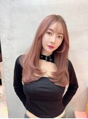 レイヤーカット　ピンクベージュ　西田大樹