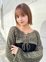 レイリー 原宿 表参道(Rayreee)&nbsp;顎下切りっぱなしボブ/タッセルボブ/ミルクティーベージュカラー