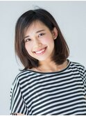 デザインカラー/シルキーベージュ/グレージュカラー/斜めバング