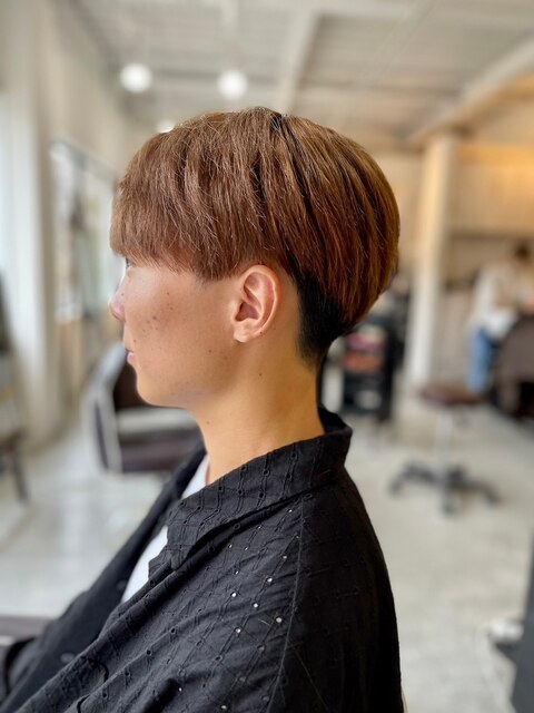 MEN’SHAIRブラウンヘアメンズマッシュ