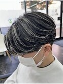 メンズセンターパートホワイトメッシュ
