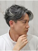 ネオ韓国風かき上げバング前髪パーマ理容室メッシュスタイル