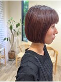 30代40代大人可愛いボブヘアー＊マロンブラウン艶カラー